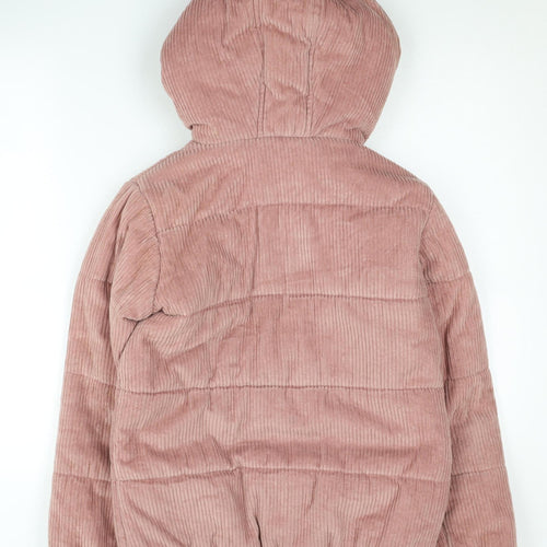 Firetrap Girls Pink Puffer Jacket 13 Years Corduroy Hooded