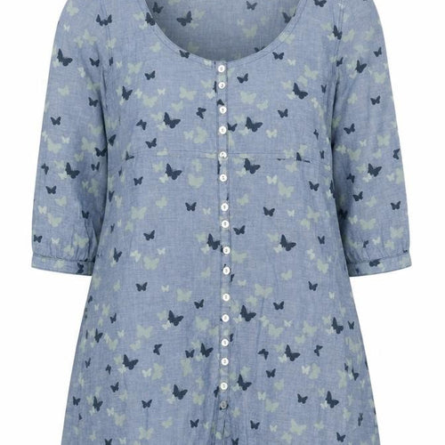 White Stuff Women's Blue Animal Print Shirt Dress 12
