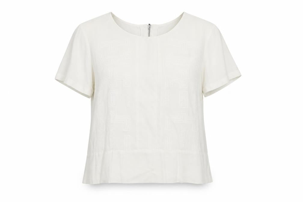 Front view of Comptoir des Cotonniers Women's White Blouse, size 10