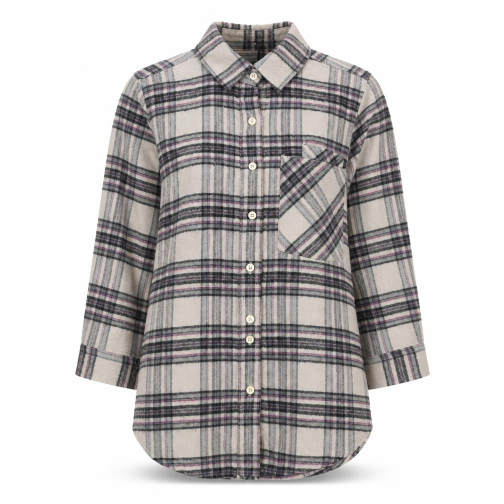 Front view of Quiksilver unisex multicoloured plaid button-up shirt m