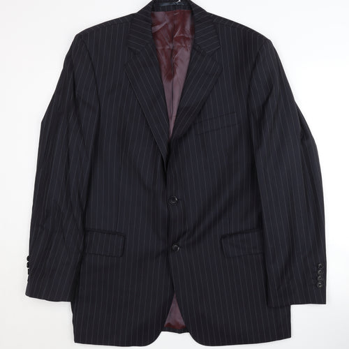 Austin Reed Men's Black Blazer, 42R Pinstripe Jacket