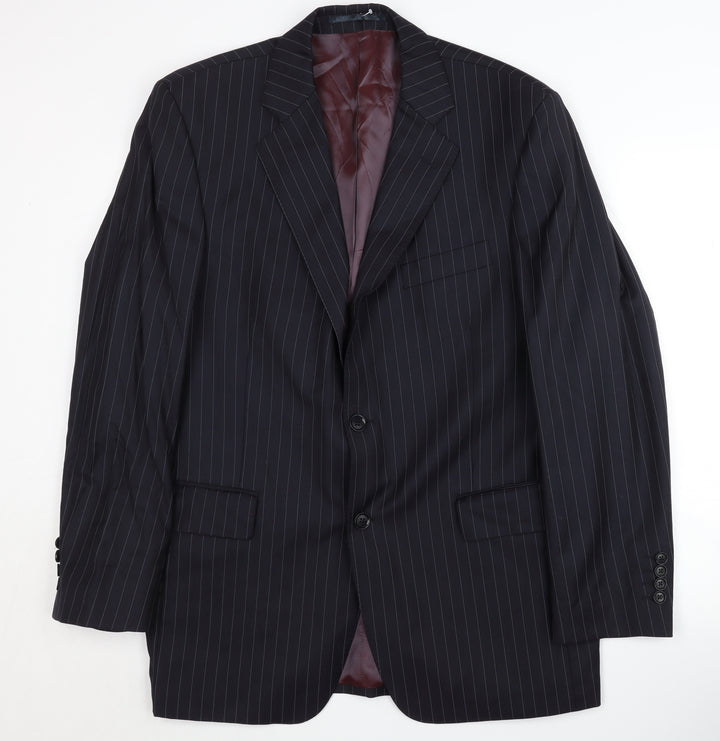 Austin Reed Men's Black Blazer, 42R Pinstripe Jacket