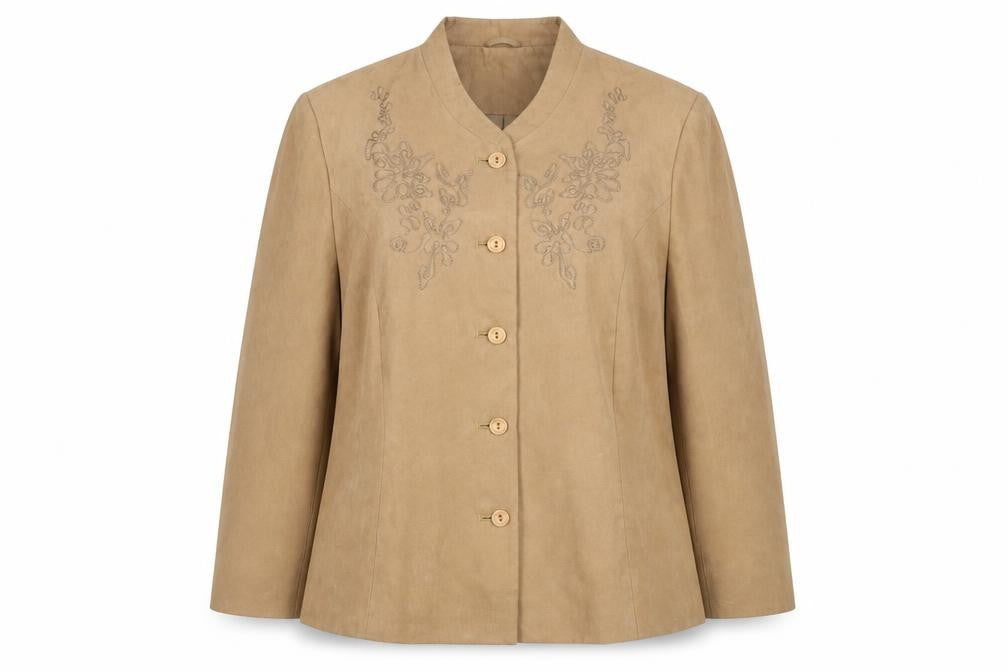 Front view of Eastex Women's Brown Blazer, size 16, Polyester