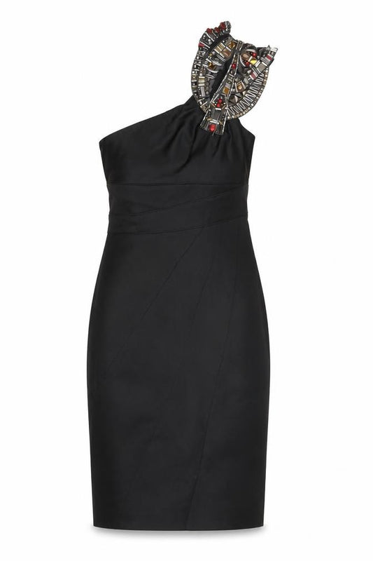 Karen Millen Women's Black Beaded Cocktail Dress