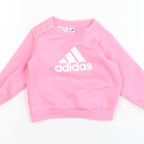 Adidas Unisex Baby Pink Pullover Jumper 3-6 Months