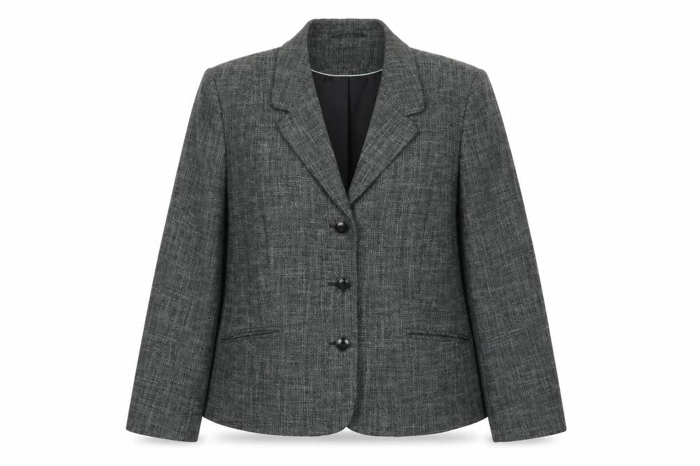 Front view of Eastex Women's Grey Blazer, size 16, Business Casual