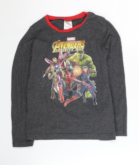 Front view of Avon boys’ grey marvel avengers t-shirt 7-8 years