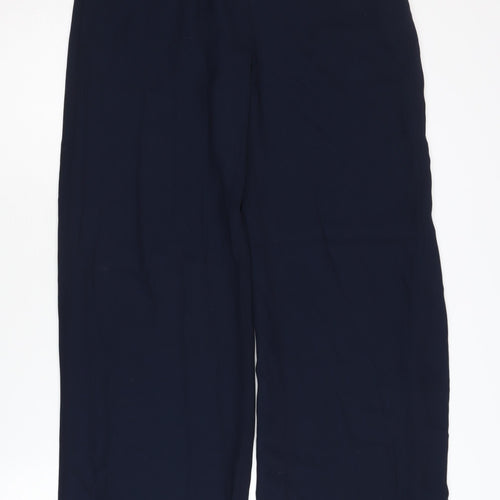 Jacques Vert Women's Blue Wide-Leg Trousers, Size 10