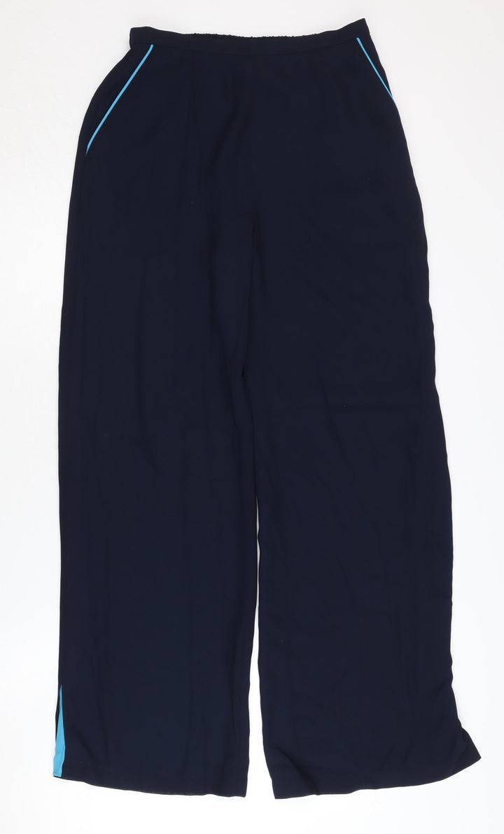 Jacques Vert Women's Blue Wide-Leg Trousers, Size 10