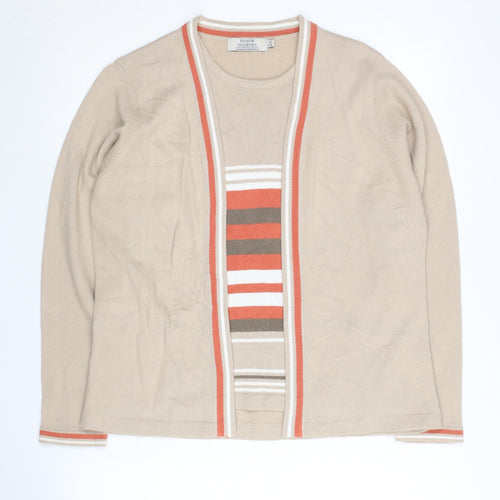 Honor Millburn Women's Beige Cardigan Size M Striped