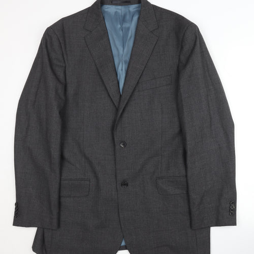 T.M. Lewin Men's Grey Wool Blazer Jacket 43R