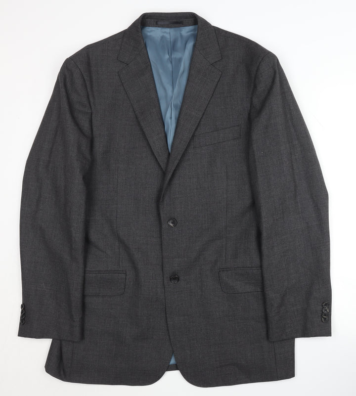 T.M. Lewin Men's Grey Wool Blazer Jacket 43R