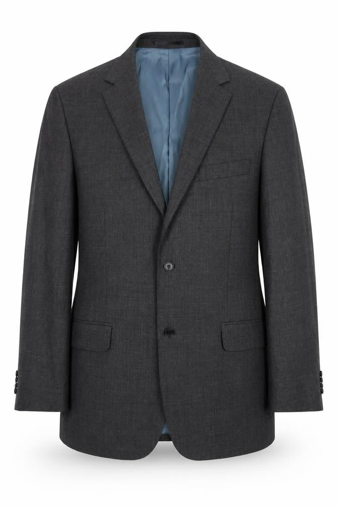 Front view of T.M. Lewin Men's Grey Wool Blazer Jacket 43R