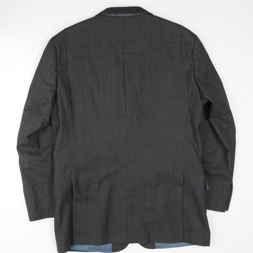 T.M. Lewin Men's Grey Wool Blazer Jacket 43R