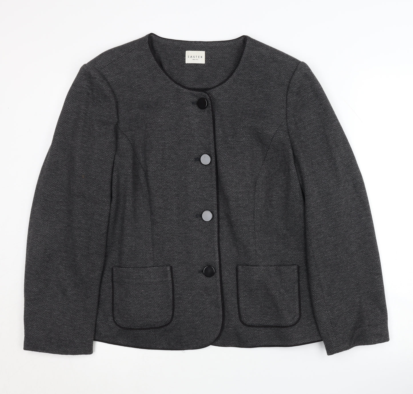 Eastex Women's Grey Chevron Blazer Size 18