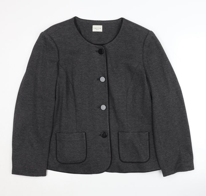 Eastex Women's Grey Chevron Blazer Size 18