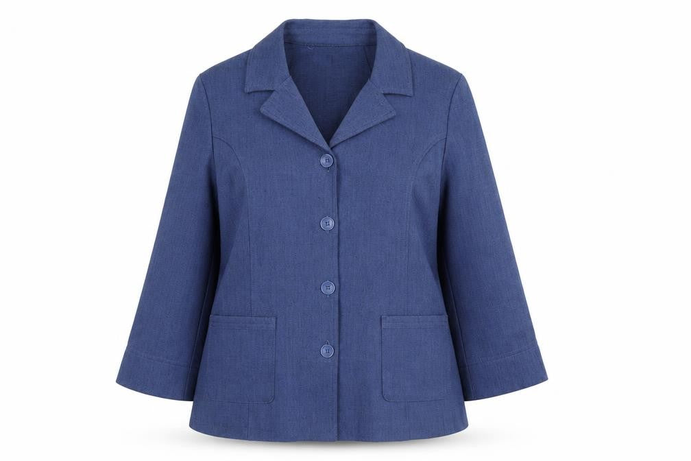 Front view of Honor Millburn Women's Blue Blazer, size 14