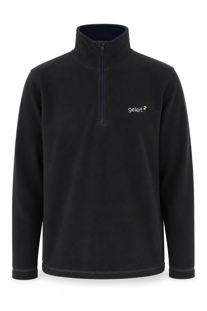 Front view of Gelert Men's Black Fleece 1/2 Zip Sweatshirt S