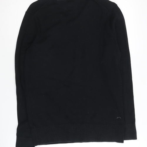 Hilfiger Denim Men's Black V-Neck Pullover Jumper S