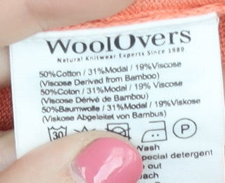 WoolOvers Women's Pink Open Front Cardigan Size S