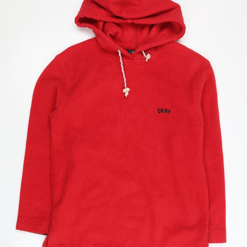 DKNY Men's Red Pullover Hoodie Logo Size S