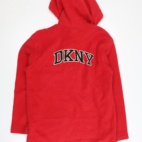 DKNY Men's Red Pullover Hoodie Logo Size S