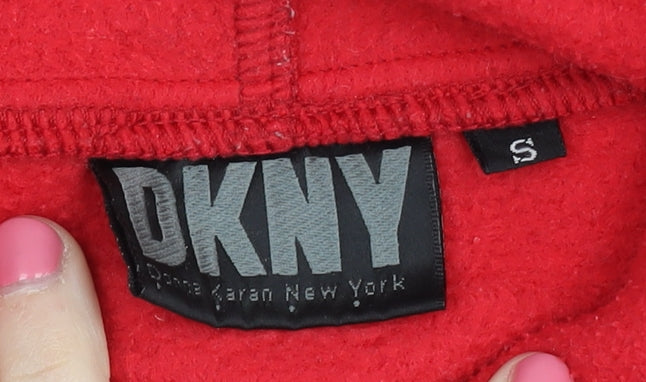 DKNY Men's Red Pullover Hoodie Logo Size S