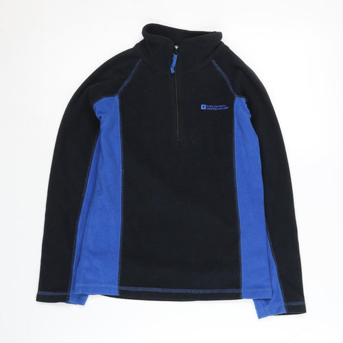 Mountain Warehouse Boys Black Blue Sweatshirt 7-8 Years, Lightweight