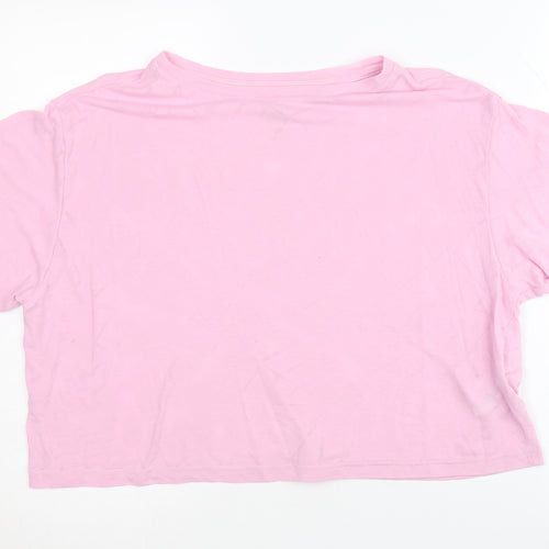 Puma Women's Pink Basic T-Shirt, Short Sleeve, Size S