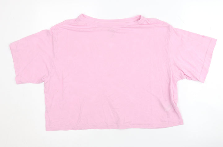 Puma Women's Pink Basic T-Shirt, Short Sleeve, Size S