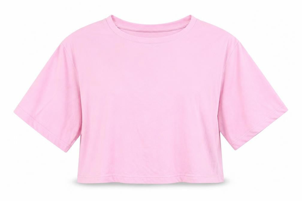 Front view of Puma Women's Pink Basic T-Shirt, Short Sleeve, size S