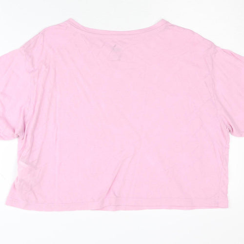 Puma Women's Pink Basic T-Shirt, Short Sleeve, Size S