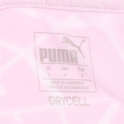 Puma Women's Pink Basic T-Shirt, Short Sleeve, Size S