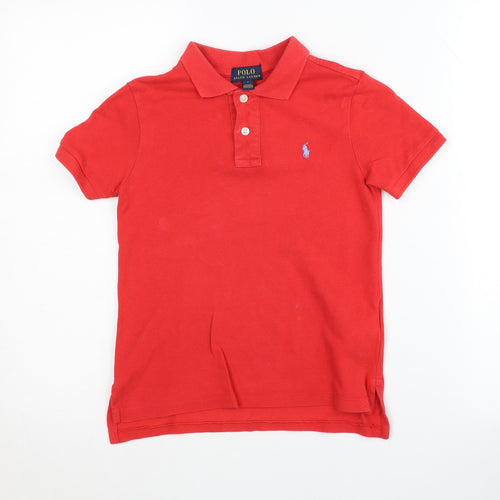 Polo Ralph Lauren Boys Red Polo Shirt, Size 10, Casual Style