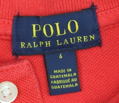 Polo Ralph Lauren Boys Red Polo Shirt, Size 10, Casual Style