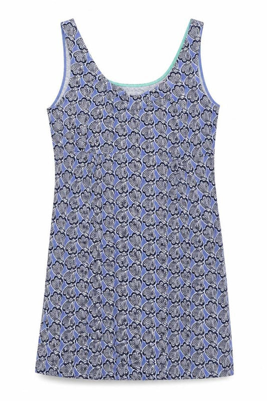 Front view of Boden Women’s Blue Floral Shift Dress, size UK 12