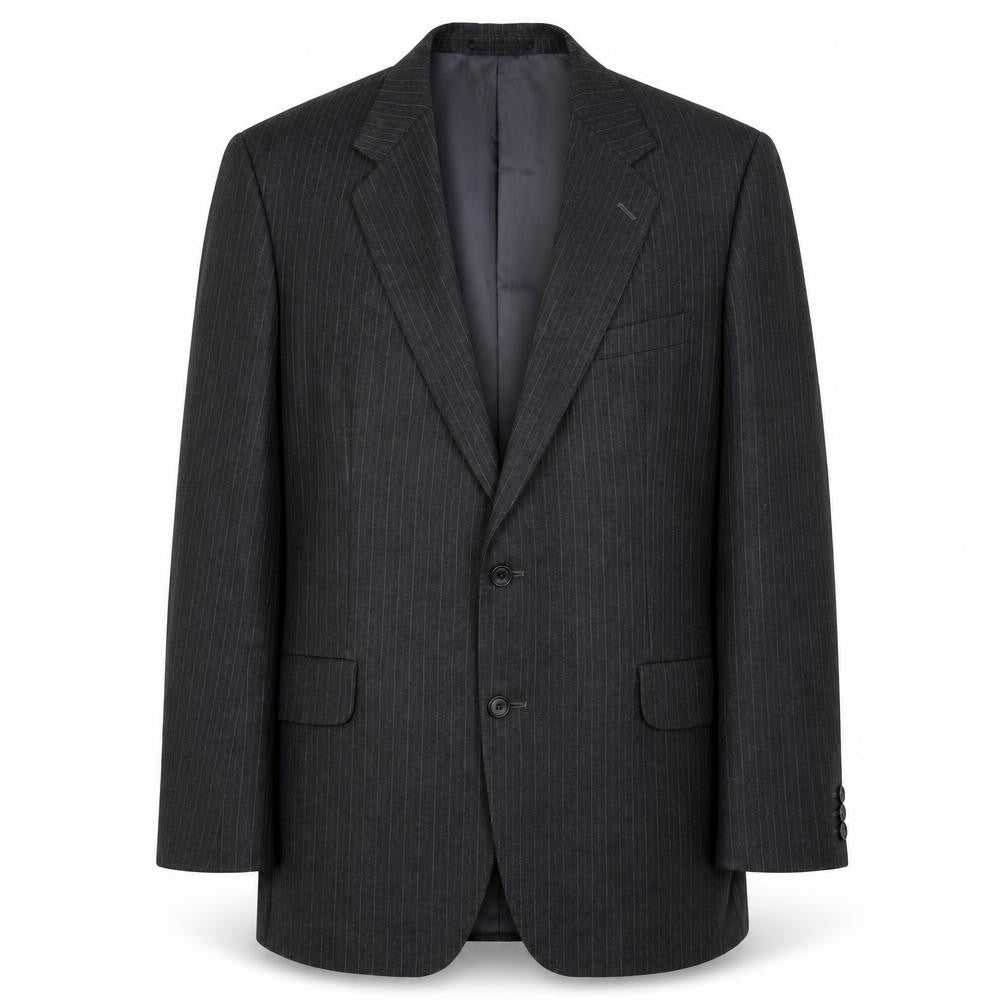 Front view of Magee Men's Grey Wool Blazer, size 42, REG, Elegant Style