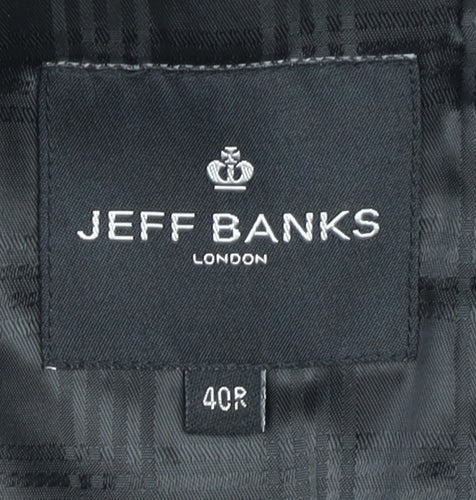 Jeff Banks Men's Grey Single-Breasted Blazer 40R