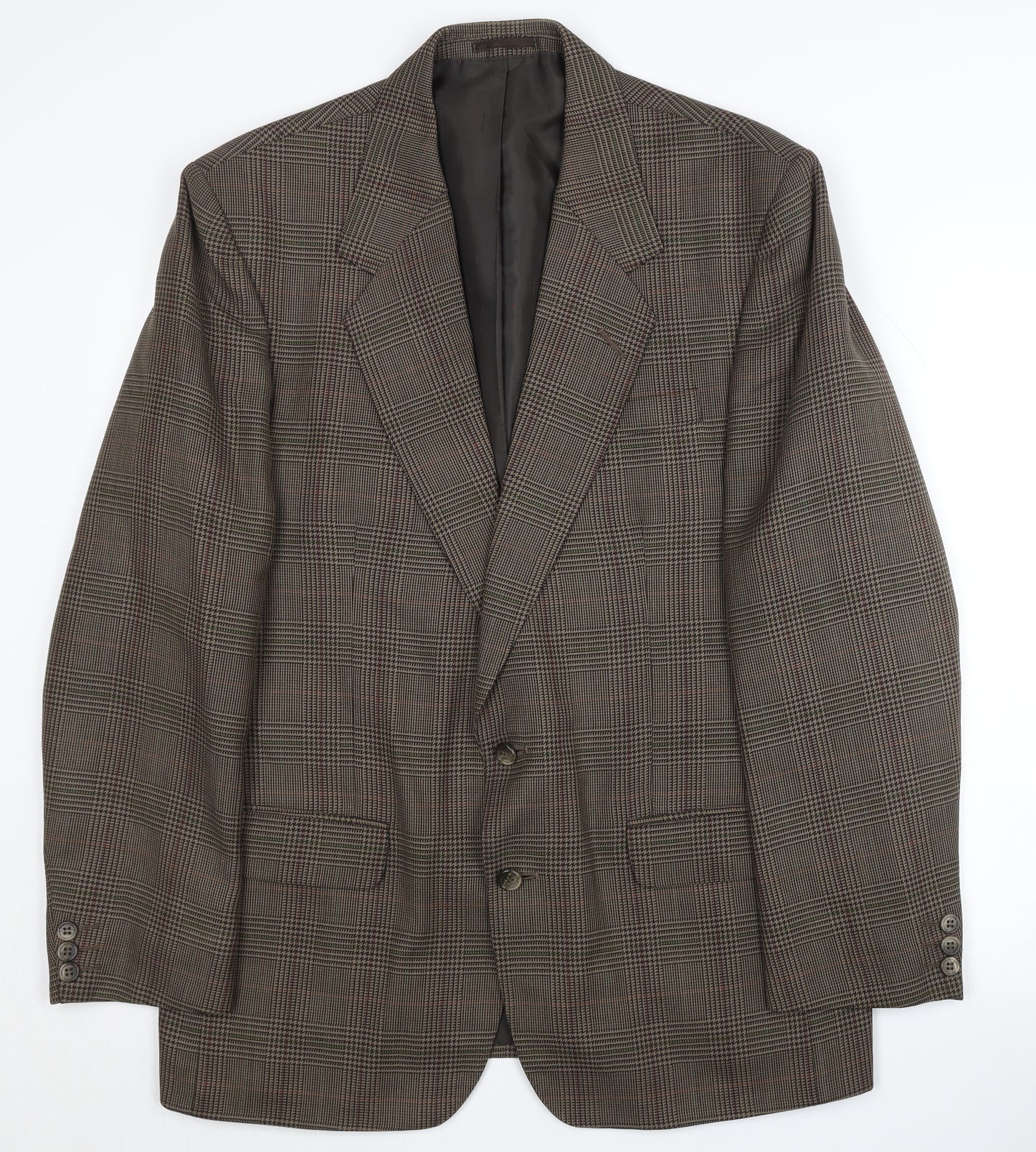 Centaur Men's Brown Check Blazer, Size 40, Regular Fit
