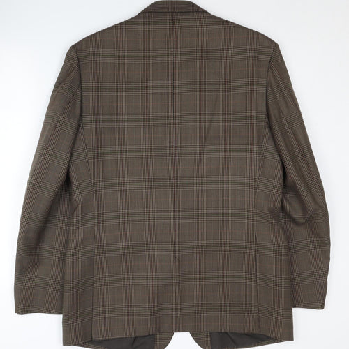 Centaur Men's Brown Check Blazer, Size 40, Regular Fit