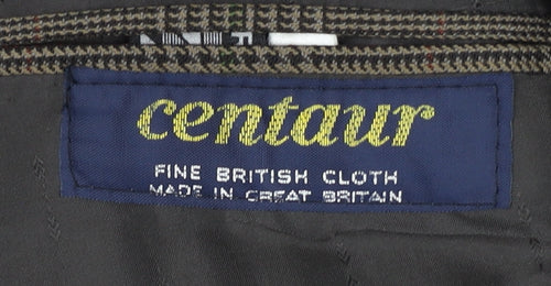 Centaur Men's Brown Check Blazer, Size 40, Regular Fit