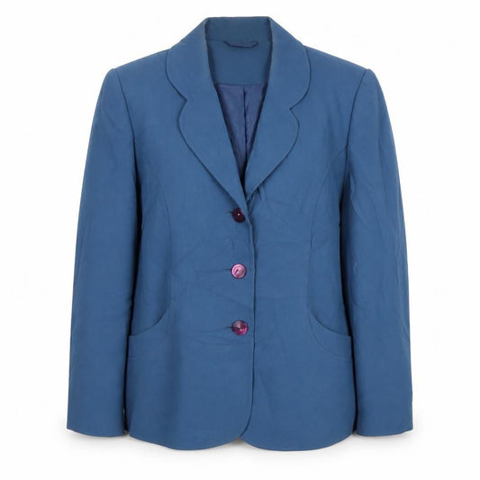 Front view of Eastex Women's Blue Blazer, size 14, Classic Fit, Business Wear