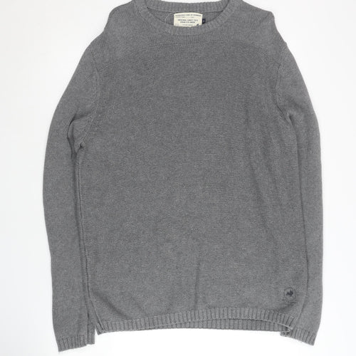 Jack & Jones Grey Cotton Pullover Jumper Men’s L
