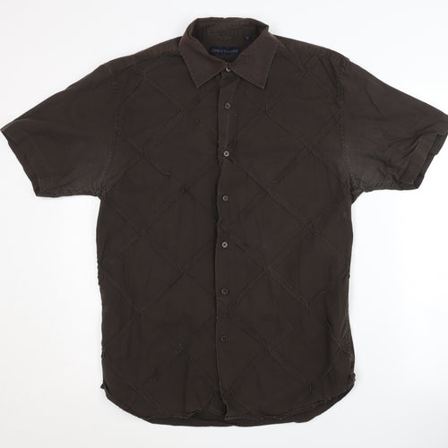 Dehavilland Men's Brown Classic Fit Shirt M