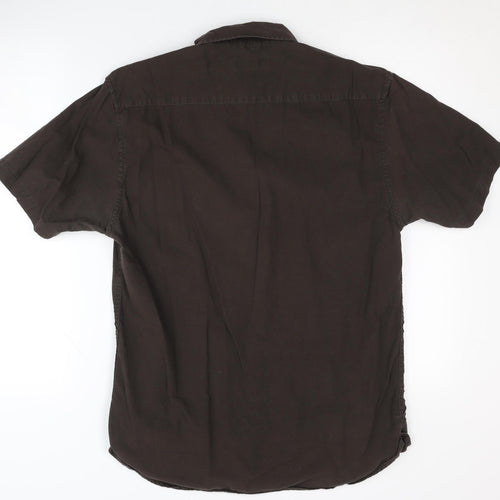 Dehavilland Men's Brown Classic Fit Shirt M