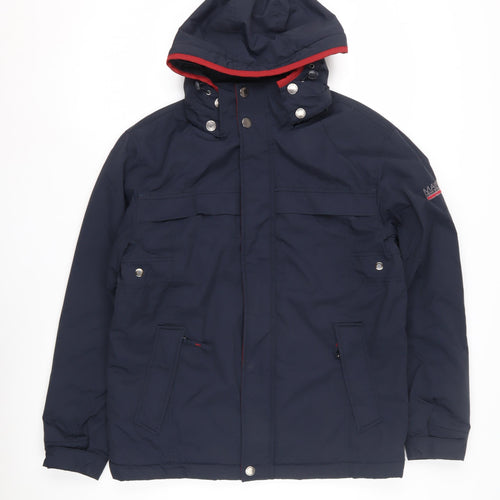 Maine New England Men's Blue Hooded Parka Jacket Size S