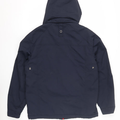 Maine New England Men's Blue Hooded Parka Jacket Size S