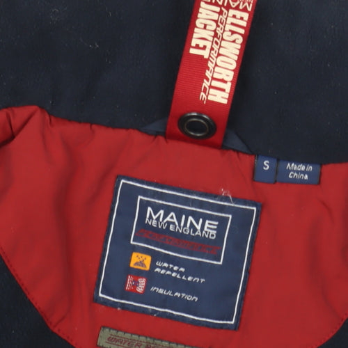 Maine New England Men's Blue Hooded Parka Jacket Size S