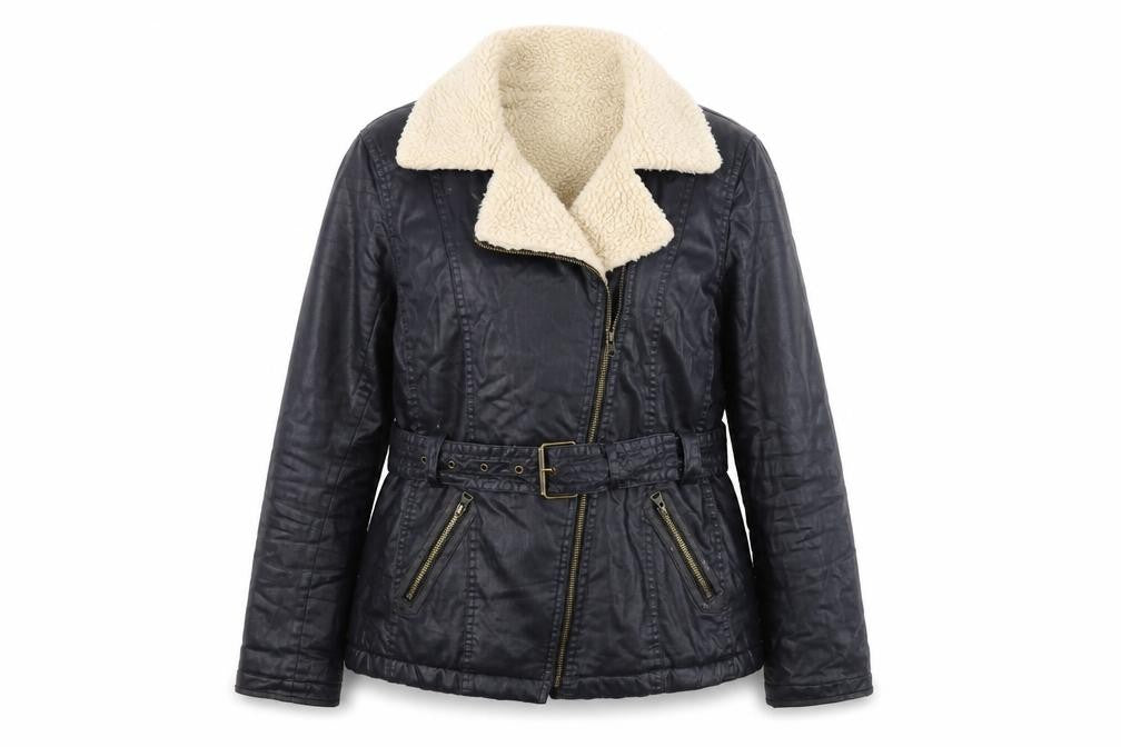 Front view of Marks & Spencer Black Women's Motorcycle Jacket, size 10