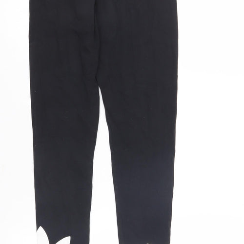 Adidas Girls Black Leggings XS Slim Fit Activewear
